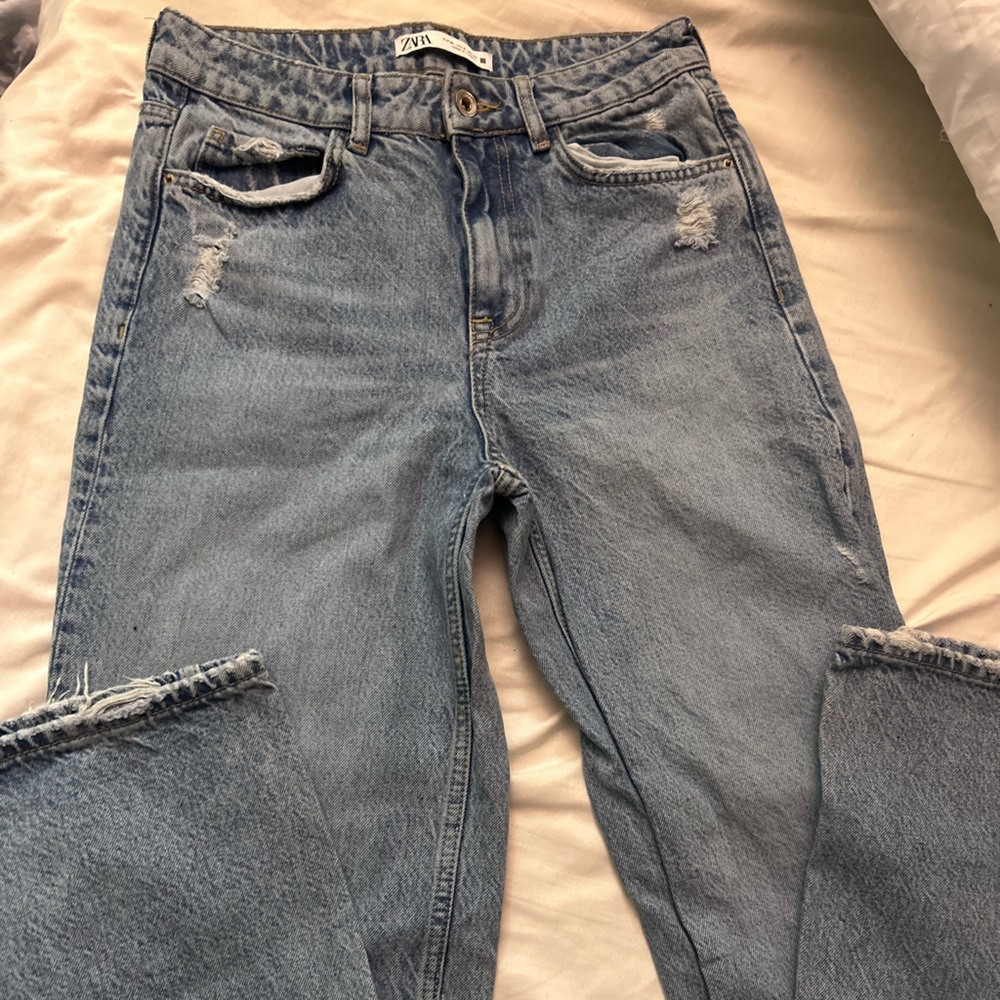Zara Light Blue Distressed Denim